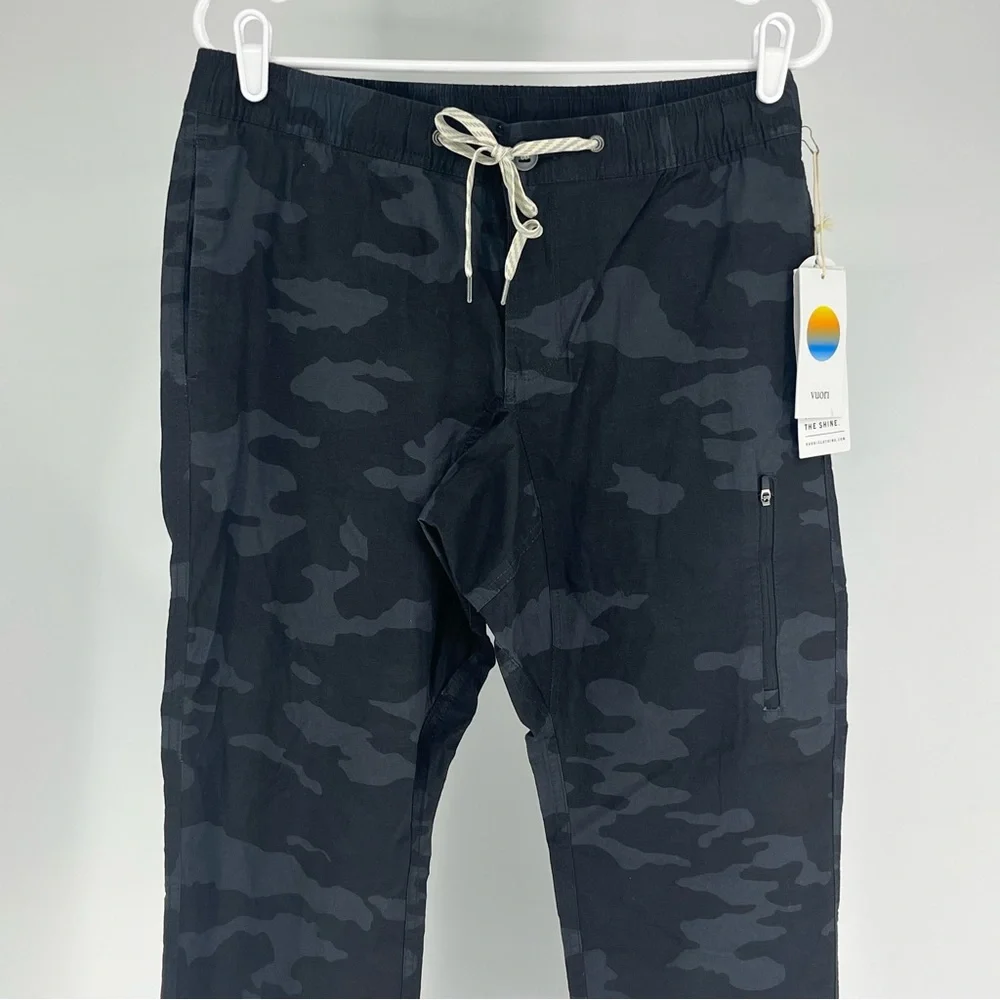 VUORI NWT MEN’S RIPSTOP CLIMBER PANT BLACK CAMO MEDIUM LARGE OUTDOOR HIKING - Picture 8 of 12
